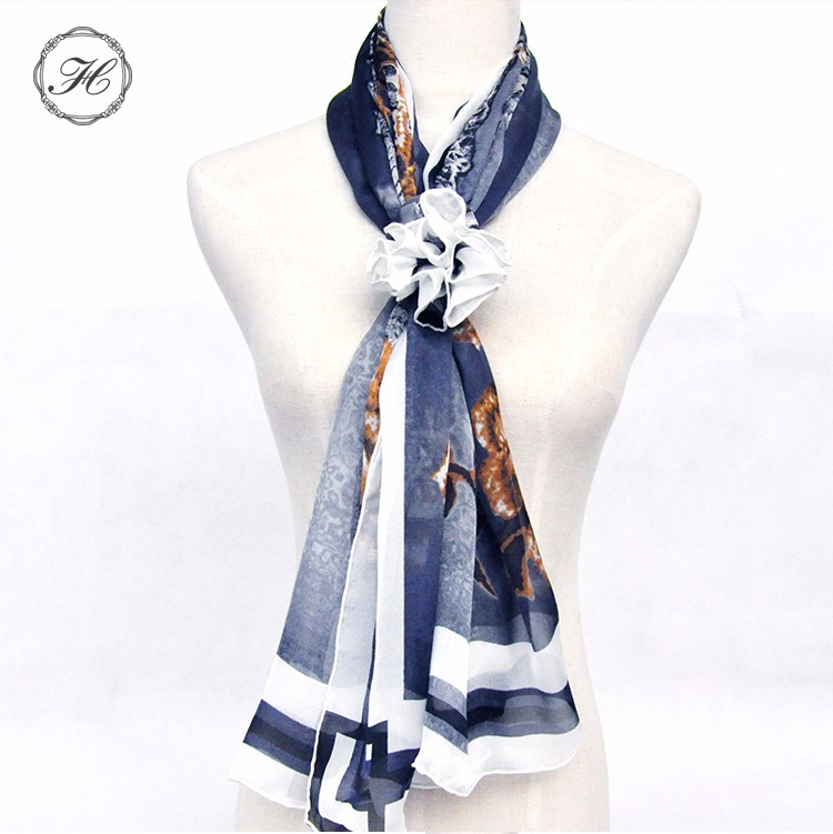 Georgette de seda bufandas largas-2 Silk Georgette Long Scarves-2