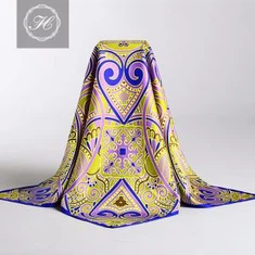 Bufanda de seda azul marino de Paisley